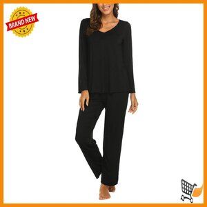 Soft Long Sleeve Pajama Set Loose Fit Sleepwear Lounge Wear